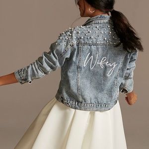 "Wifey" pearl jean jacket